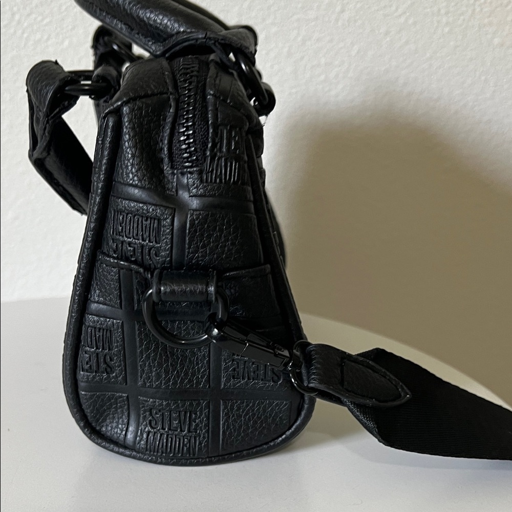 Steve Madden Black Embossed Mini Satchel - Picture 5 of 12